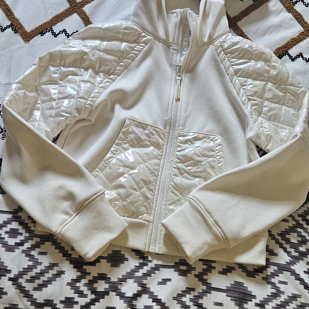 Kids White Quilted Jacket